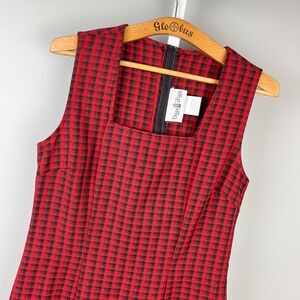 Vintage‎ 90s Dizzy Lizzy Plaid Dress Womens 12 Red Black Jumper Goth Grunge